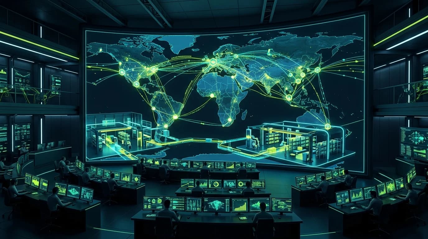 داشبورد هوش تجاری BI و دوقلوی دیجیتال زنجیره تامین متصل به سیستم ERP سازمانی